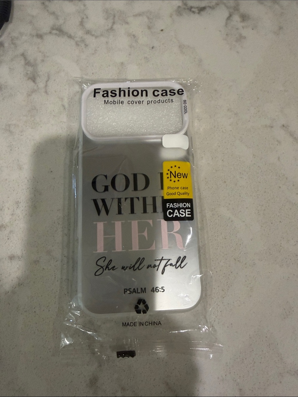 Source Unknown Silver and Pink "God With Her" Fashion Case